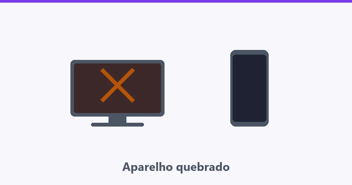 Televisão com sinal de defeito ao lado de celular funcionando