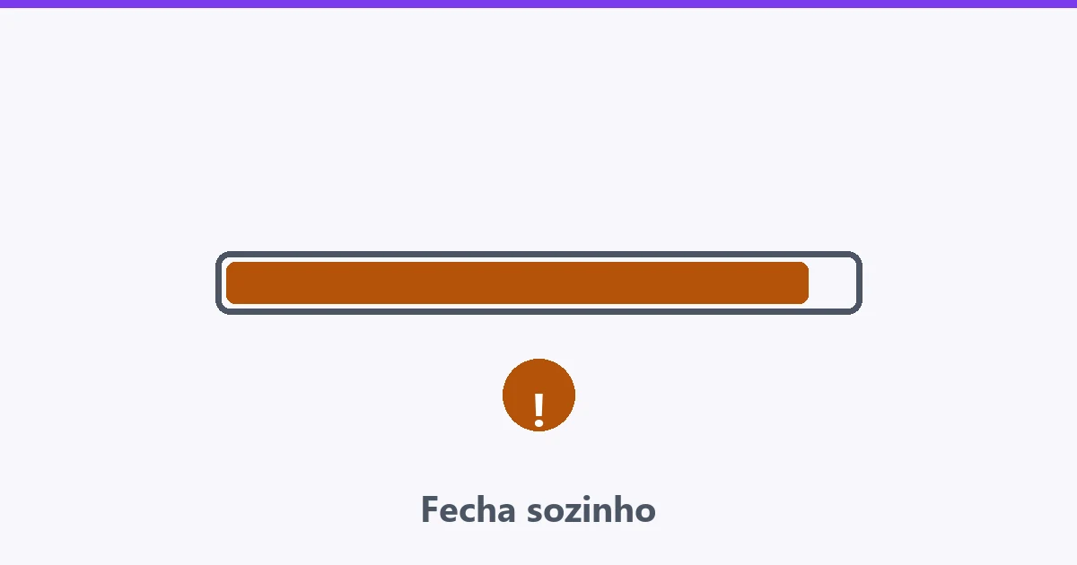 Tela de aplicativo se fechando com seta de retorno