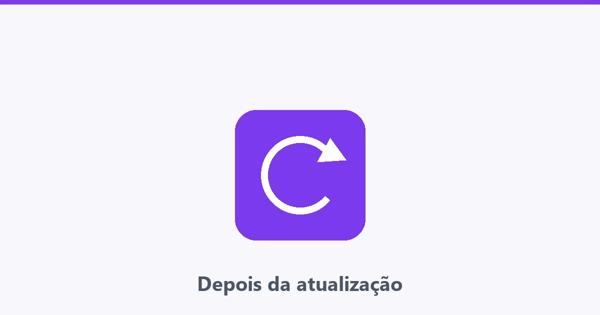 Televisão com ícone de atualização e aplicativo com sinal de alerta