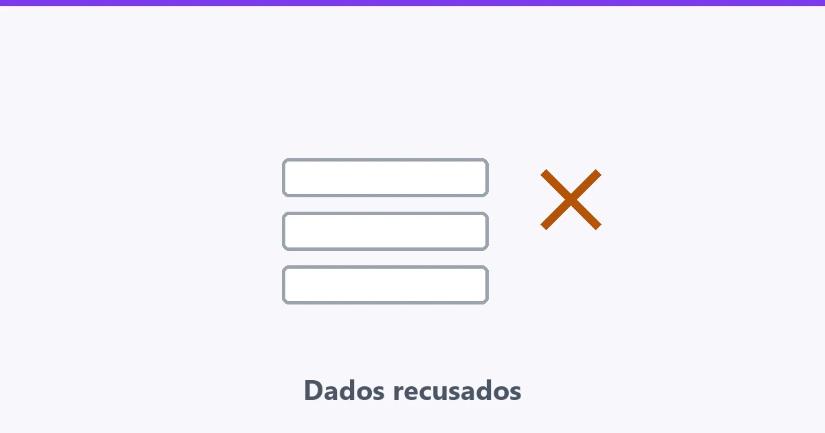 Tela de entrada com aviso de erro e três campos preenchidos