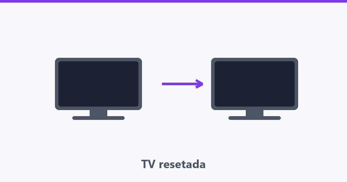 Televisão com tela de fábrica e ícone de aplicativo faltando