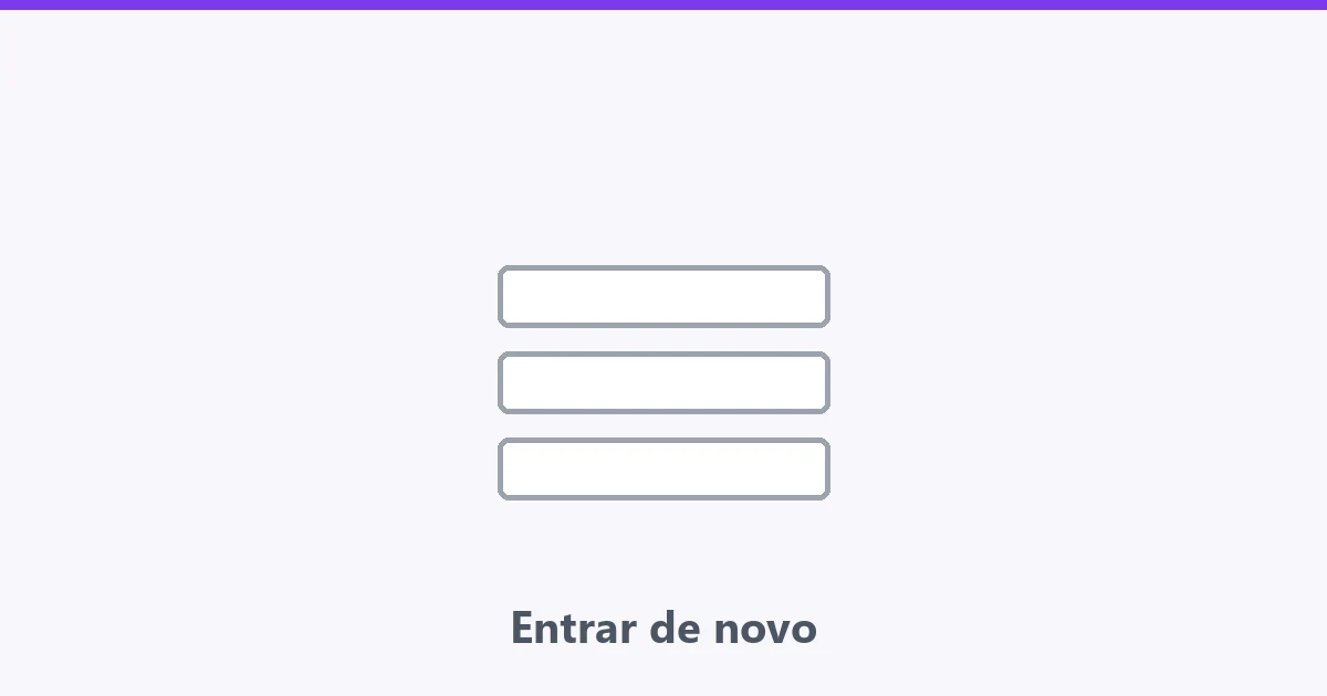 Tela de entrada vazia com seta de retorno ao lado
