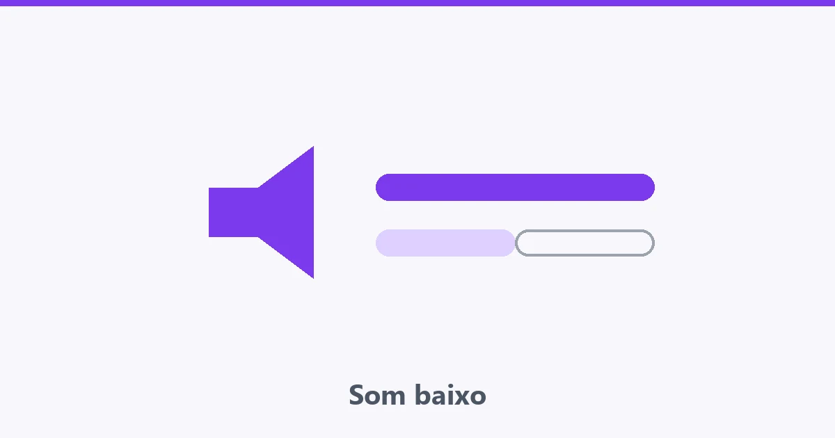 Ícone de alto-falante com uma barra cheia e outra pela metade