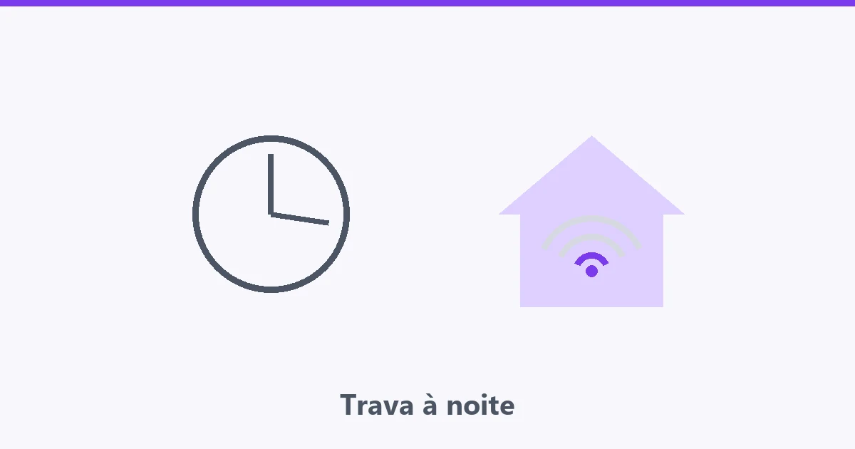 Relógio marcando oito da noite ao lado de casa com ondas de sinal fracas
