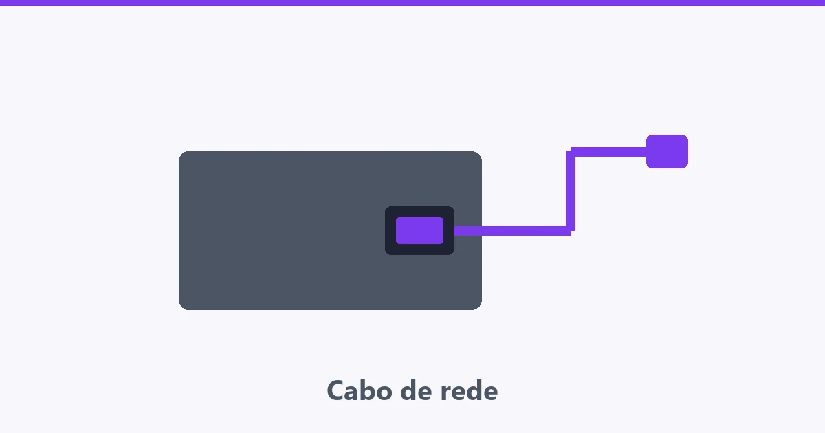 Traseira de televisão com entrada de rede em destaque e cabo encaixando
