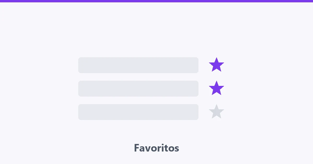 Lista com estrelas marcadas ao lado de lista longa desorganizada