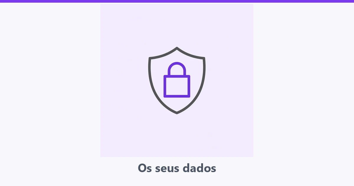 Cadeado fechado dentro de um escudo, indicando dados protegidos