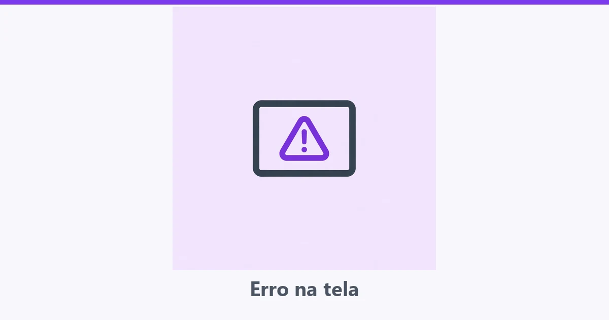 Tela de televisão com sinal de alerta no centro